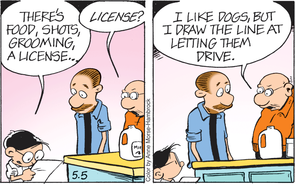Interaction OCR: THERE'S FOODSHOTS GROOMINGBUT I DRAW THE LINE AT LETTING THEM DRIVE. LICENSE? 5.5 Color by Anne Morse-Hambrock THERE'S FOODSHOTS GROOMINGA LICENSE..I LIKE DOGSBUT I DRAW THE LINE AT LETTING THEM DRIVE. LICENSE? 5.5 Color by Anne Morse-Hambrock