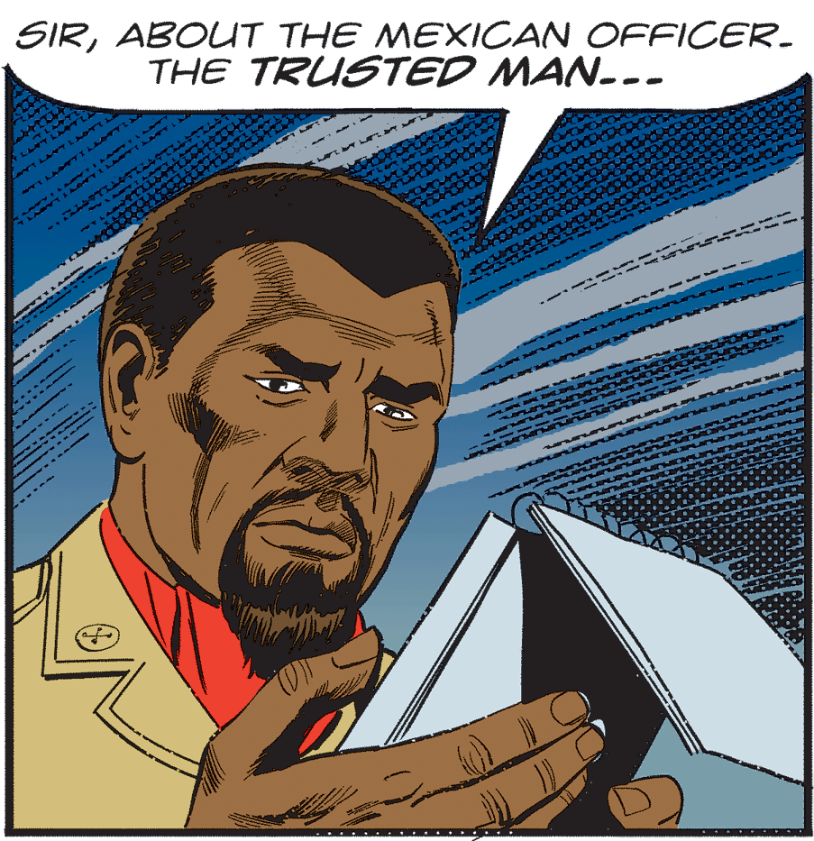 Illustration OCR: SIRABOUT THE MEXICAN OFFICER- THE TRUSTED MAN.-- TILA MTUi Y STLA SIRABOUT THE MEXICAN OFFICER- THE TRUSTED MAN.-- TILA MTUi Y STLA