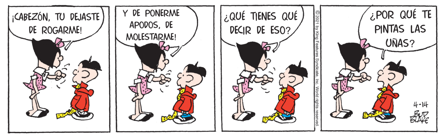 Mammal OCR: Y DE PONERME APODOSDE ¿QUÉ TIENES QUÉ DECIR DE ESO? ¡CABEZÓNTU DEJASTE ¿POR QUÉ TE DE ROGARME! PINTAS LAS MOLESTARME! UÑAS? 4-14 BLARE Y DE PONERME APODOSDE ¿QUÉ TIENES QUÉ DECIR DE ESO? ¡CABEZÓNTU DEJASTE ¿POR QUÉ TE DE ROGARME! PINTAS LAS MOLESTARME! UÑAS? 4-14 BLARE