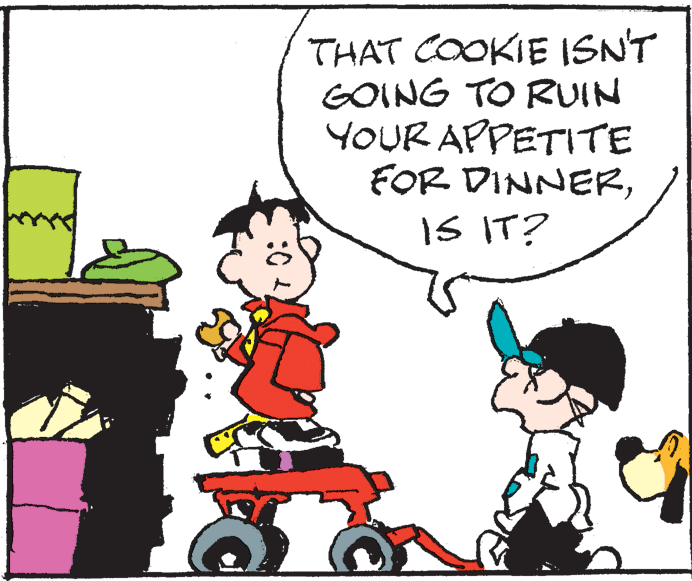 Mammal OCR: THAT COOKIE ISNT GOING TO RUIN YOUR APPETITE FOR DINNERIS IT? :0 THAT COOKIE ISNT GOING TO RUIN YOUR APPETITE FOR DINNERIS IT? :0