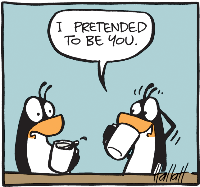 Flightless bird OCR: I PRETENDED TO BE YOU. Hallatt I PRETENDED TO BE YOU. Hallatt