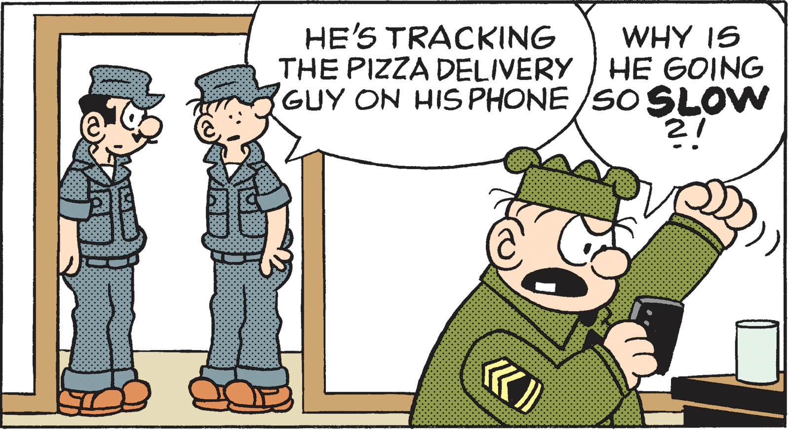 Happy OCR: HE'S TRACKING THE PIZZA DELIVERY HE GOING GUY ON HIS PHONE /SO SLOW WHY IS HE'S TRACKING THE PIZZA DELIVERY HE GOING GUY ON HIS PHONE /SO SLOW WHY IS
