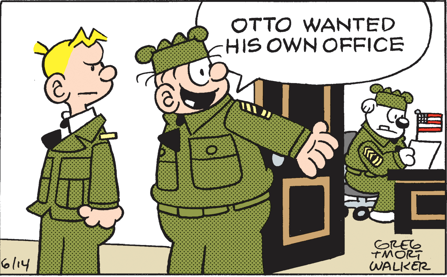 Illustration OCR: OTTO WANTED -HIS OWN OFFICE GREG TMORT WALKER 6/14 OTTO WANTED -HIS OWN OFFICE GREG TMORT WALKER 6/14
