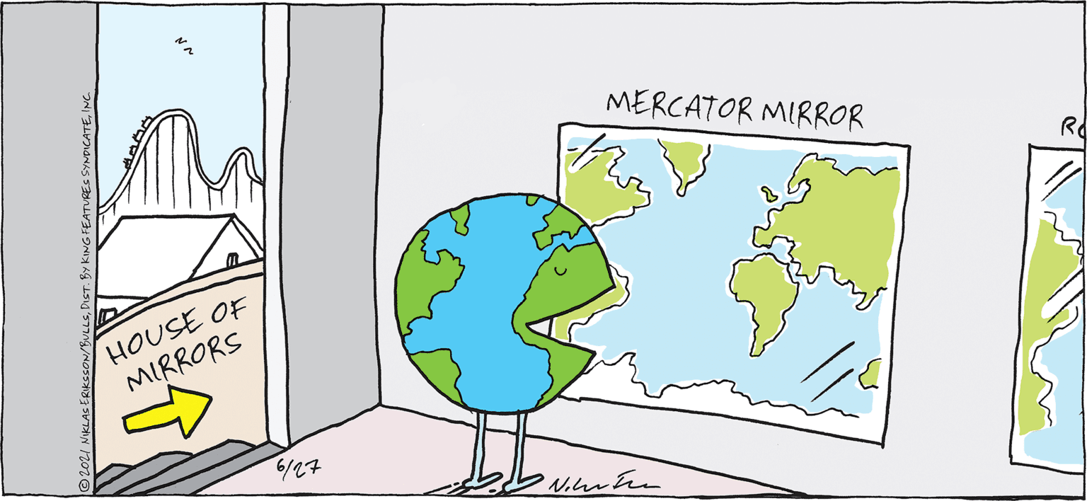 Water OCR: MERCATOR MIRROR Rd HOUSE OF MIRRORS 6/27 BULLSING MERCATOR MIRROR Rd HOUSE OF MIRRORS 6/27 BULLSDIST. BY KING FEATURES SYNDICATE