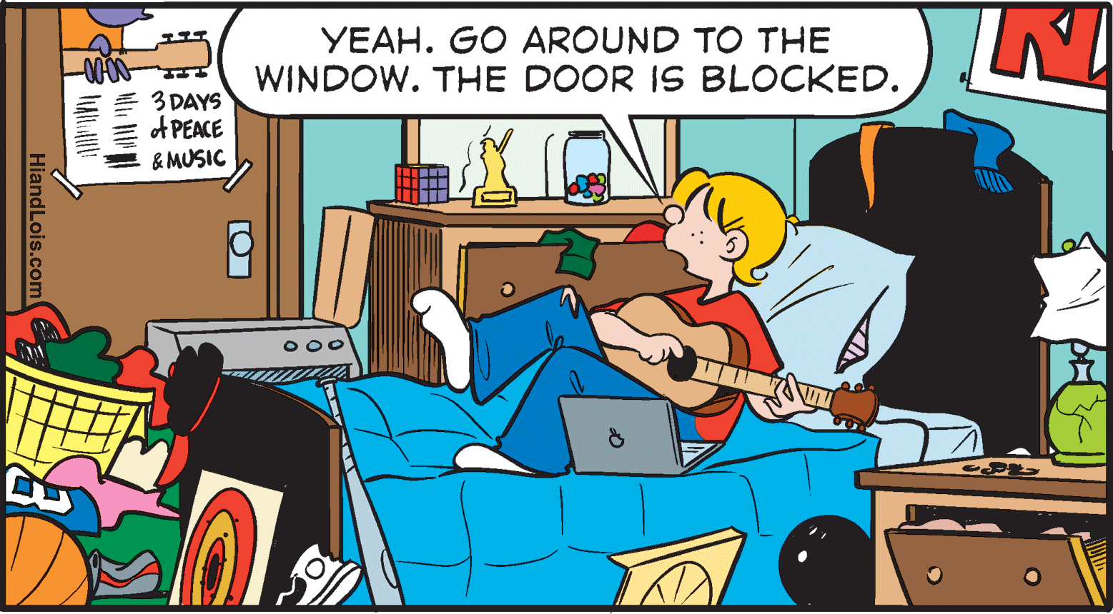 People OCR: YEAH. GO AROUND TO THE WINDOW. THE DOOR IS BLOCKED. 3 DAYS oA PEACE & MUSIC HiandLois.com YEAH. GO AROUND TO THE WINDOW. THE DOOR IS BLOCKED. 3 DAYS oA PEACE & MUSIC HiandLois.com
