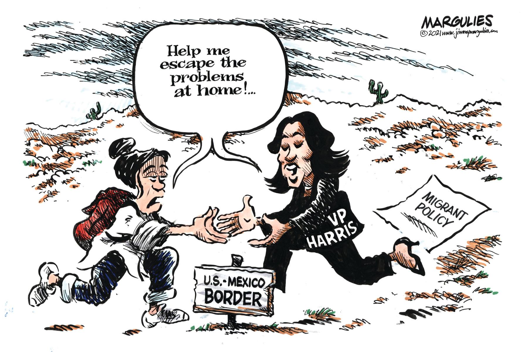 Art OCR: MARGULIES ©202|www. jimmpwyaulia.om Help EScape the problems?? at home!. MIGRANT POLICY VP HARRIS U.S.-MEXICO BORDER MARGULIES ©202|www. jimmpwyaulia.om Help EScape the problems?? at home!. MIGRANT POLICY VP HARRIS U.S.-MEXICO BORDER