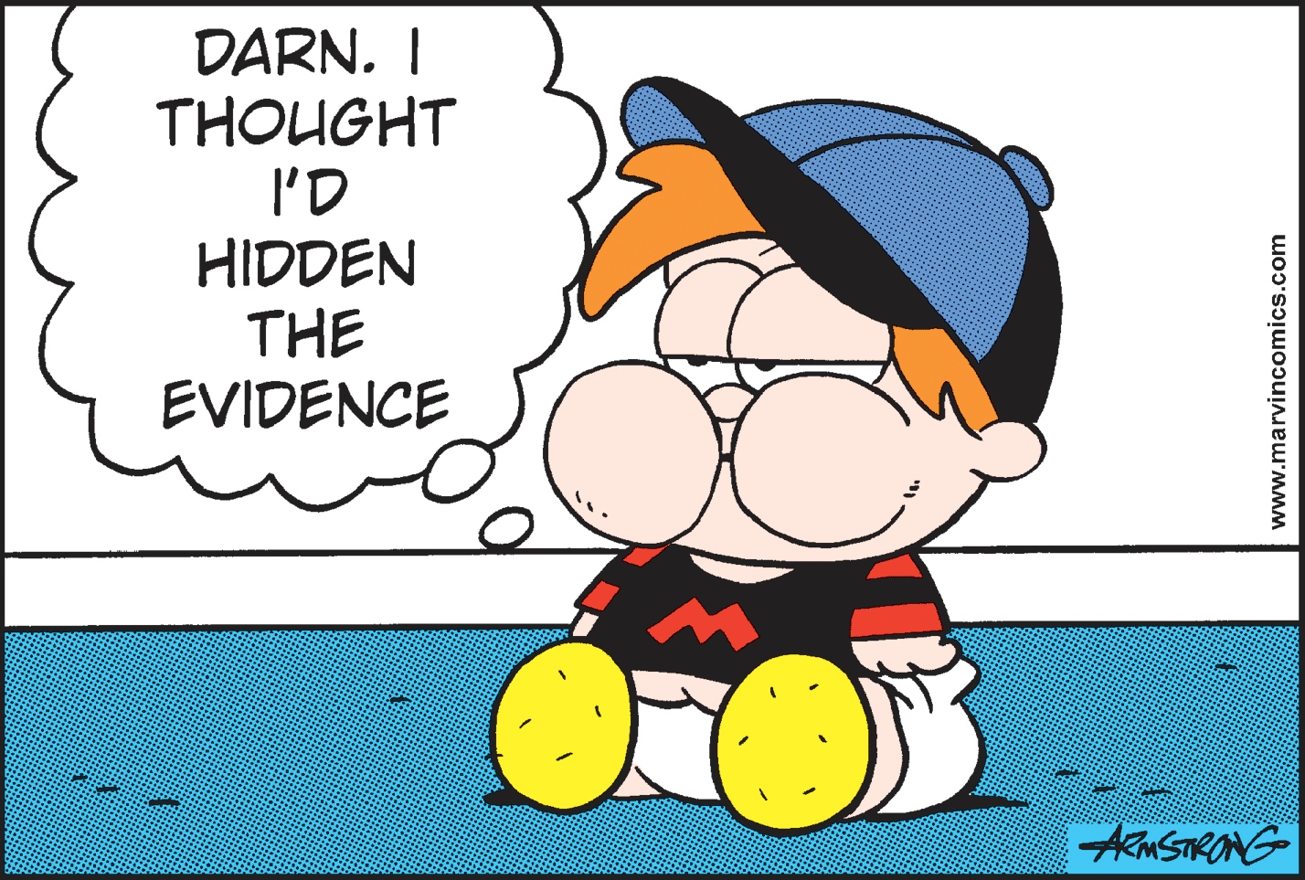 Fictional character OCR: DARN. I THOUGHT I'D HIDDEN THE EVIDENCE AMSTRONG www.marvincomics.com DARN. I THOUGHT I'D HIDDEN THE EVIDENCE AMSTRONG www.marvincomics.com