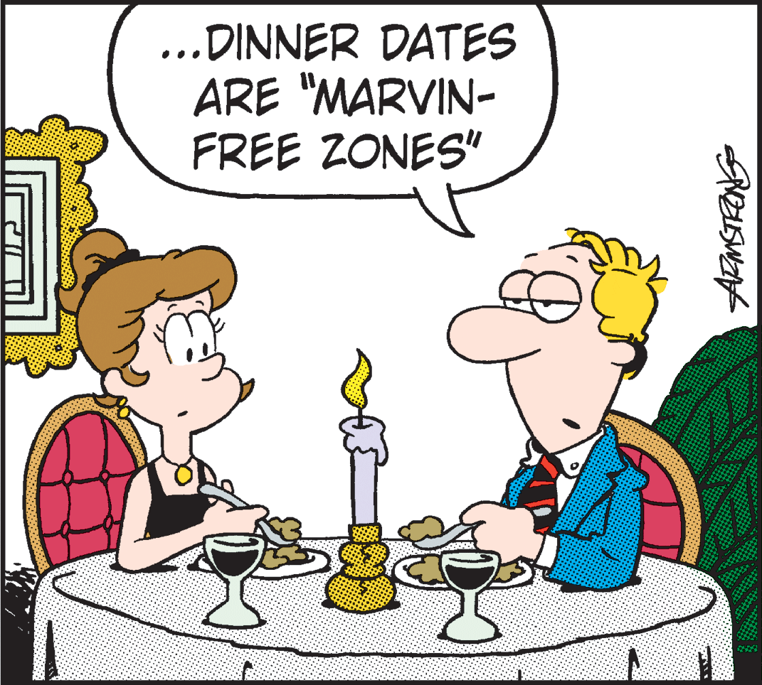 Interaction OCR: ...DINNER DATES ARE "MARVIN- FREE ZONES" ...DINNER DATES ARE "MARVIN- FREE ZONES"