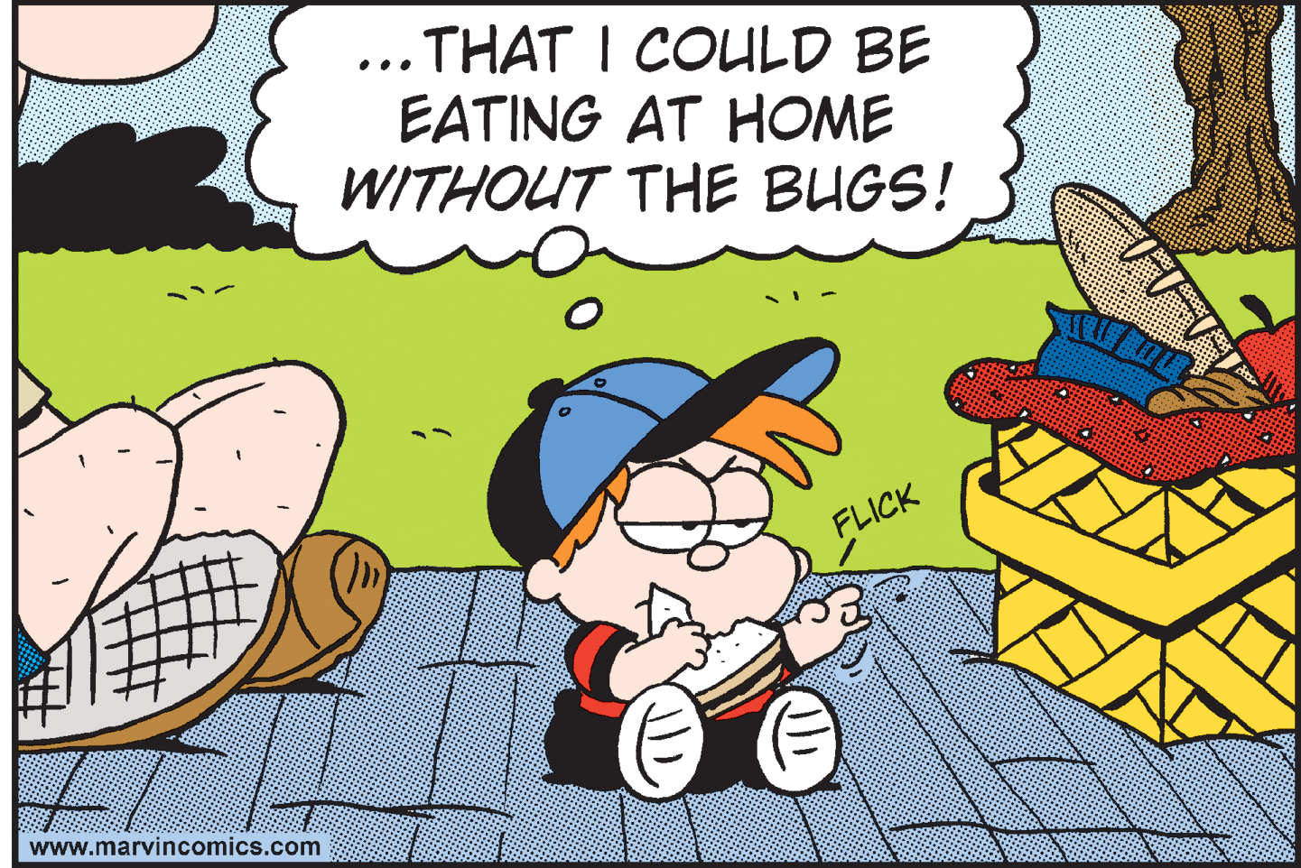 Art OCR: ... THAT I COULD BE EATING AT HOME WITHOUT THE BUGS! ? FLICK www.marvincomics.com ... THAT I COULD BE EATING AT HOME WITHOUT THE BUGS! ? FLICK www.marvincomics.com