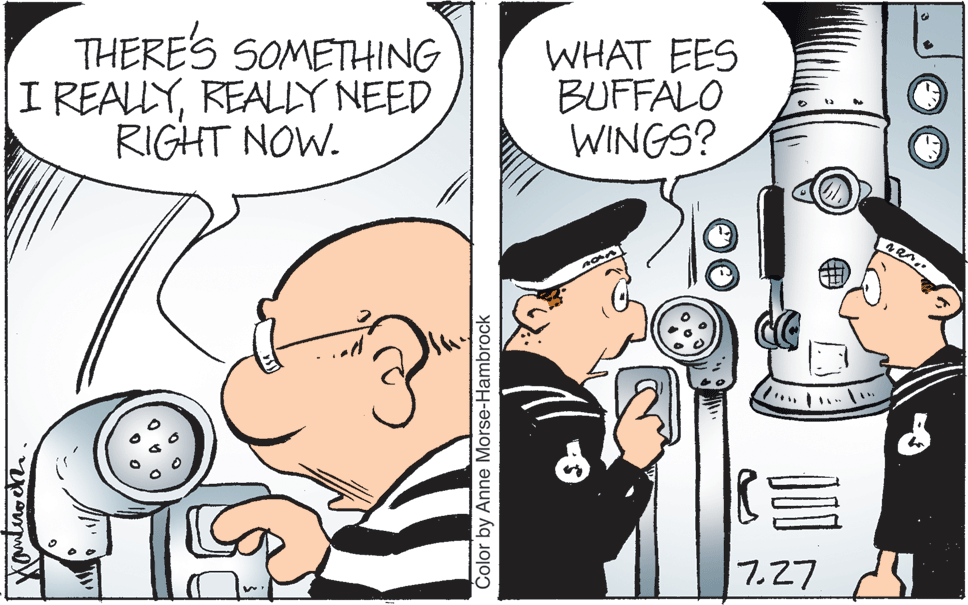Interaction OCR: THERE'S SOMETHING I REALLYREALLY NEED RIGHT NOW. WHAT EES BUFFALO WINGS? nonn 7.27 Color by Anne Morse-Hambrock THERE'S SOMETHING I REALLYREALLY NEED RIGHT NOW. WHAT EES BUFFALO WINGS? nonn 7.27 Color by Anne Morse-Hambrock