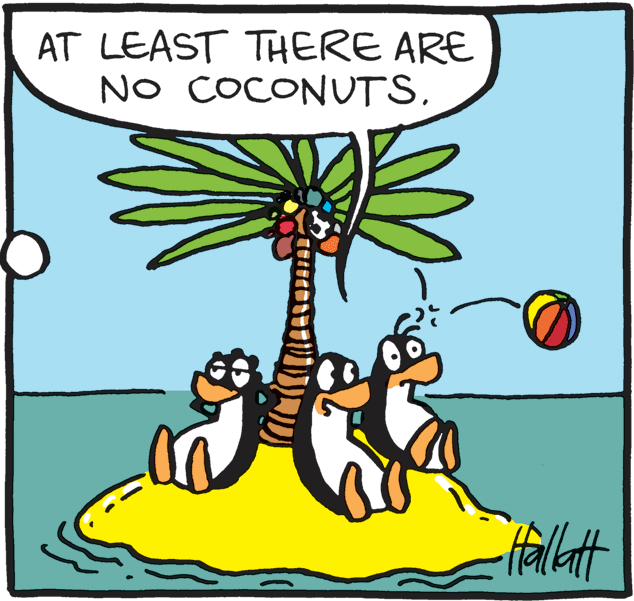 Adaptation OCR: AT LEAST THERE ARE NO COCONUTSAT LEAST THERE ARE NO COCONUTS
