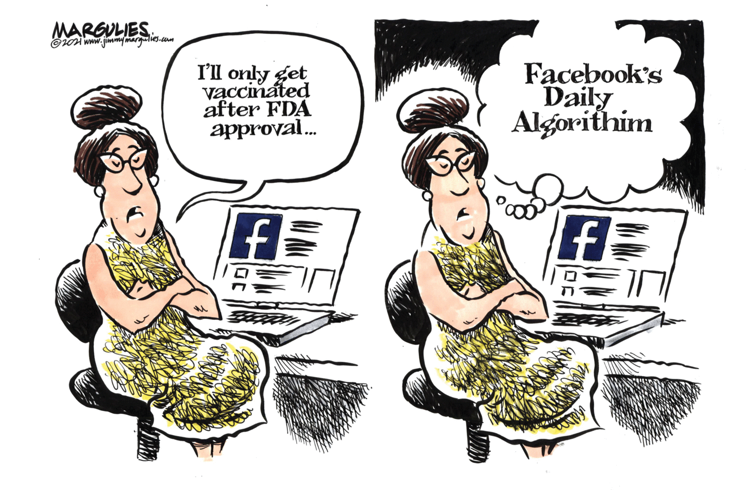 Gesture OCR: MARGULIES Ooi www.jimmymargulies.com I'll only get vaccinated after FDA approval. Facebook's Daily Algorithim MARGULIES Ooi www.jimmymargulies.com I'll only get vaccinated after FDA approval. Facebook's Daily Algorithim