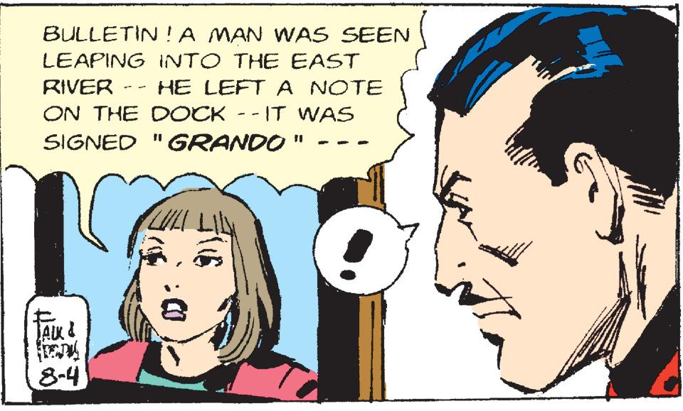 White OCR: BULLETIN !A MAN WAS SEEN LEAPING INTO THE EAST RIVER HE LEFT A NOTE ON THE DOCK - - IT WVAS SIGNED "GRANDO " - - - LUL LI 8-4 BULLETIN !A MAN WAS SEEN LEAPING INTO THE EAST RIVER HE LEFT A NOTE ON THE DOCK - - IT WVAS SIGNED "GRANDO " - - - LUL LI 8-4