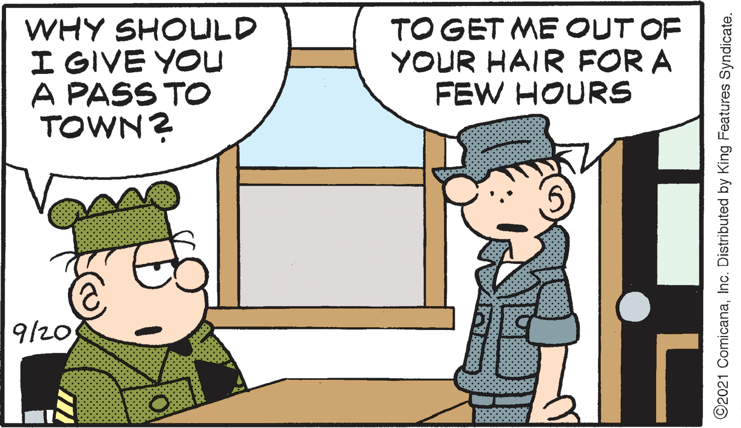 Mode of transport OCR: WHY SHOULD I GIVE YOU A PASS TO TOWN? TO GET ME OUT OF YOUR HAIR FOR A FEW HOURS 9/209 ©2021 ComicanaInc. Distributed by King Features Syndicate. WHY SHOULD I GIVE YOU A PASS TO TOWN? TO GET ME OUT OF YOUR HAIR FOR A FEW HOURS 9/209 ©2021 ComicanaInc. Distributed by King Features Syndicate.