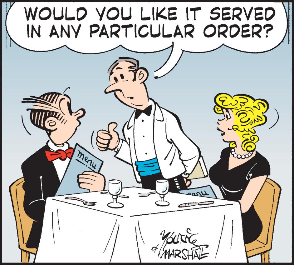 Gesture OCR: WOULD YOU LIKE IT SERVED IN ANY PARTICULAR ORDER? menu MARSHAL WOULD YOU LIKE IT SERVED IN ANY PARTICULAR ORDER? menu MARSHAL
