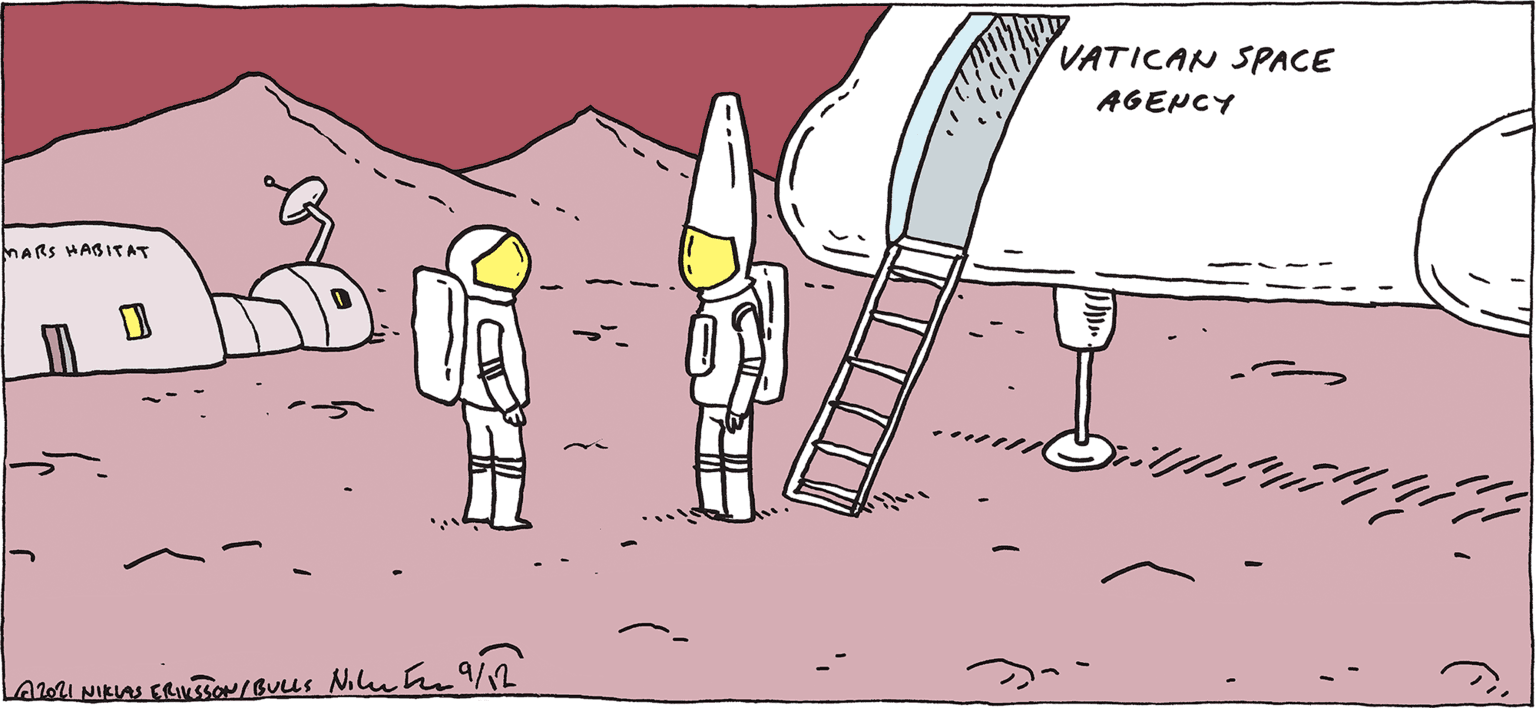 People OCR: VATICAN SPACE AGENCY MARS HABITAT LA02I NIELAS EGSON/BULUS Niluhn 9/L VATICAN SPACE AGENCY MARS HABITAT LA02I NIELAS EGSON/BULUS Niluhn 9/L