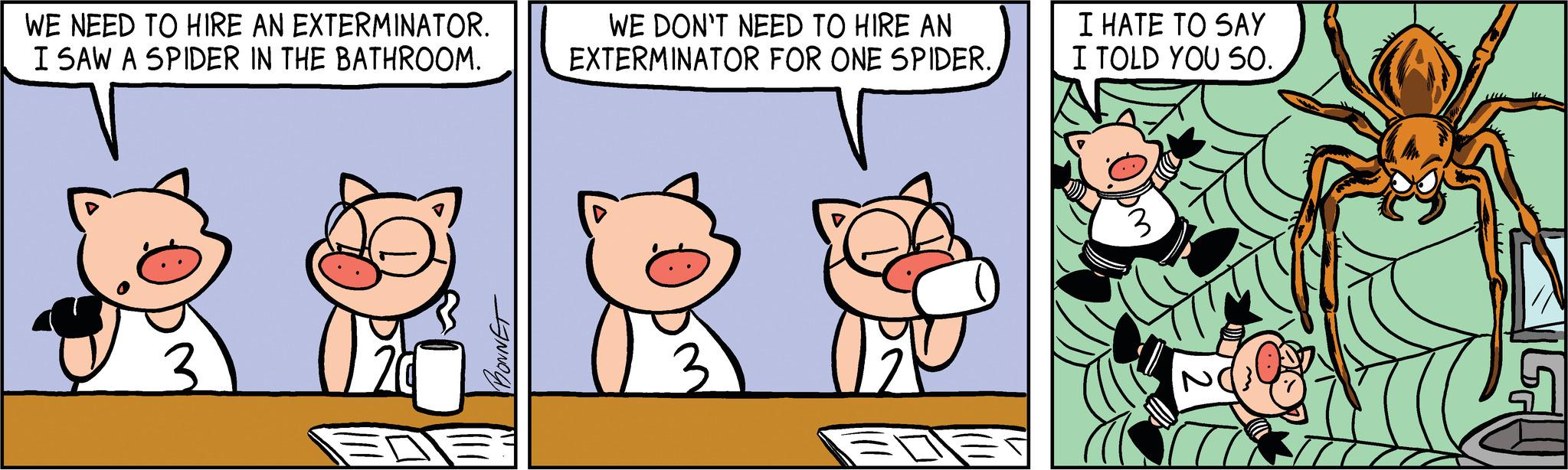 Font OCR: WE NEED TO HIRE AN EXTERMINATOR. I SAW A SPIDER IN THE BATHROOM. ( WE DON'T NEED TO HIRE AN EXTERMINATOR FOR ONE SPIDER. BE I HATE TO SAY I TOLD YOU SO. WE NEED TO HIRE AN EXTERMINATOR . I SAW A SPIDER IN THE BATHROOM . ( WE DON'T NEED TO HIRE AN EXTERMINATOR FOR ONE SPIDER . BE I HATE TO SAY I TOLD YOU SO .