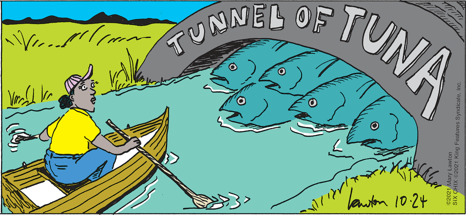 Adaptation OCR: TUNNEL OF I ON A lawton 10:24 92021 Mary Lawton SIX CHIX S2021 King Features SyndicateTUNNEL OF I ON A lawton 10:24 92021 Mary Lawton SIX CHIX S2021 King Features Syndicate