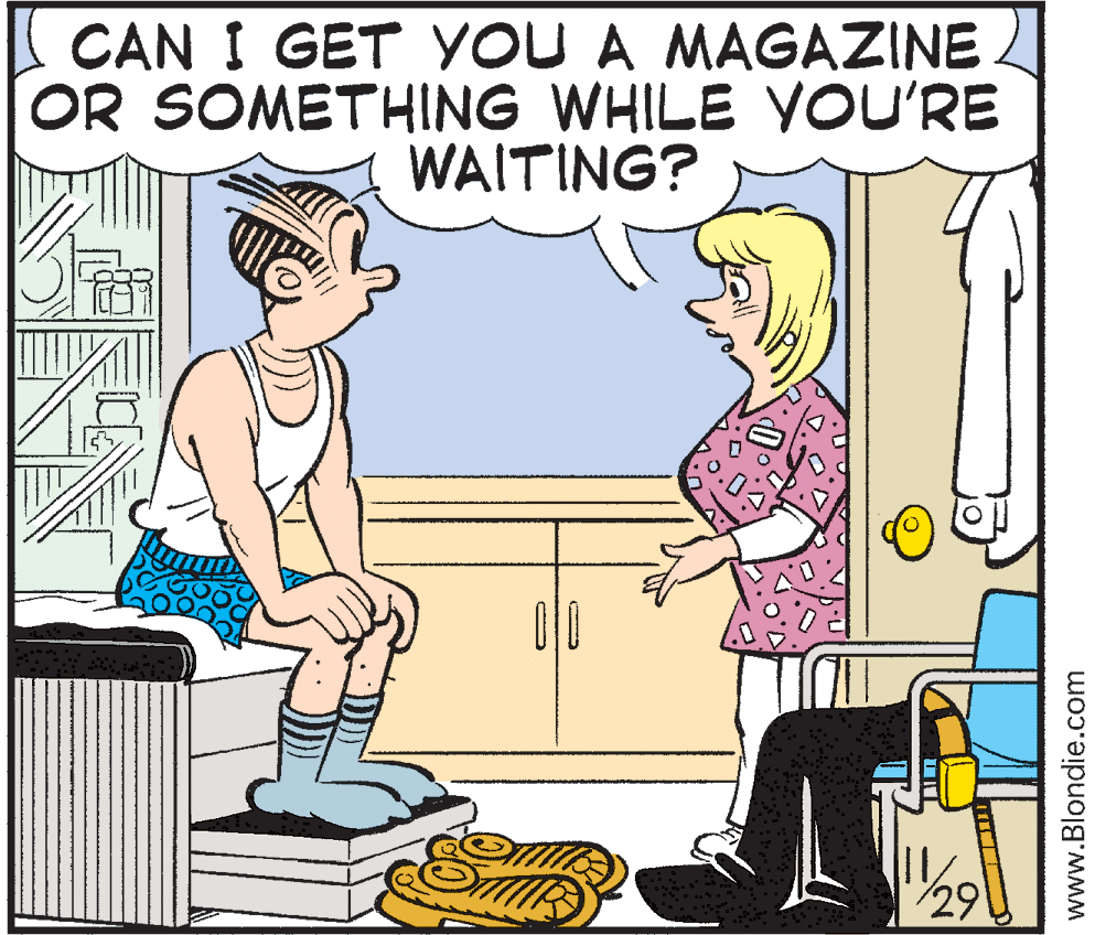 Interaction OCR: CAN I GET YOU A MAGAZINE OR SOMETHING WHILE YOU'RE WAITING? www.Blondie.com CAN I GET YOU A MAGAZINE OR SOMETHING WHILE YOU'RE WAITING? www.Blondie.com
