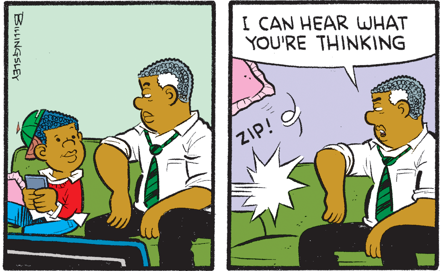 Line OCR: I CAN HEAR WHAT YOU'RE THINKING ZIP! BisLINGSLEY I CAN HEAR WHAT YOU'RE THINKING ZIP! BisLINGSLEY