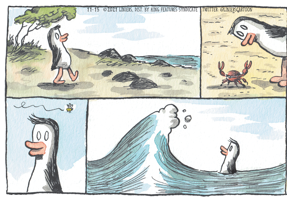 Flightless bird OCR: 11-15 2021 LINIERSDIST. BY KING FEATURES SYNDICATE TWITTER: @LINIERSCARTOON 11-15 2021 LINIERSDIST. BY KING FEATURES SYNDICATE TWITTER: @LINIERSCARTOON
