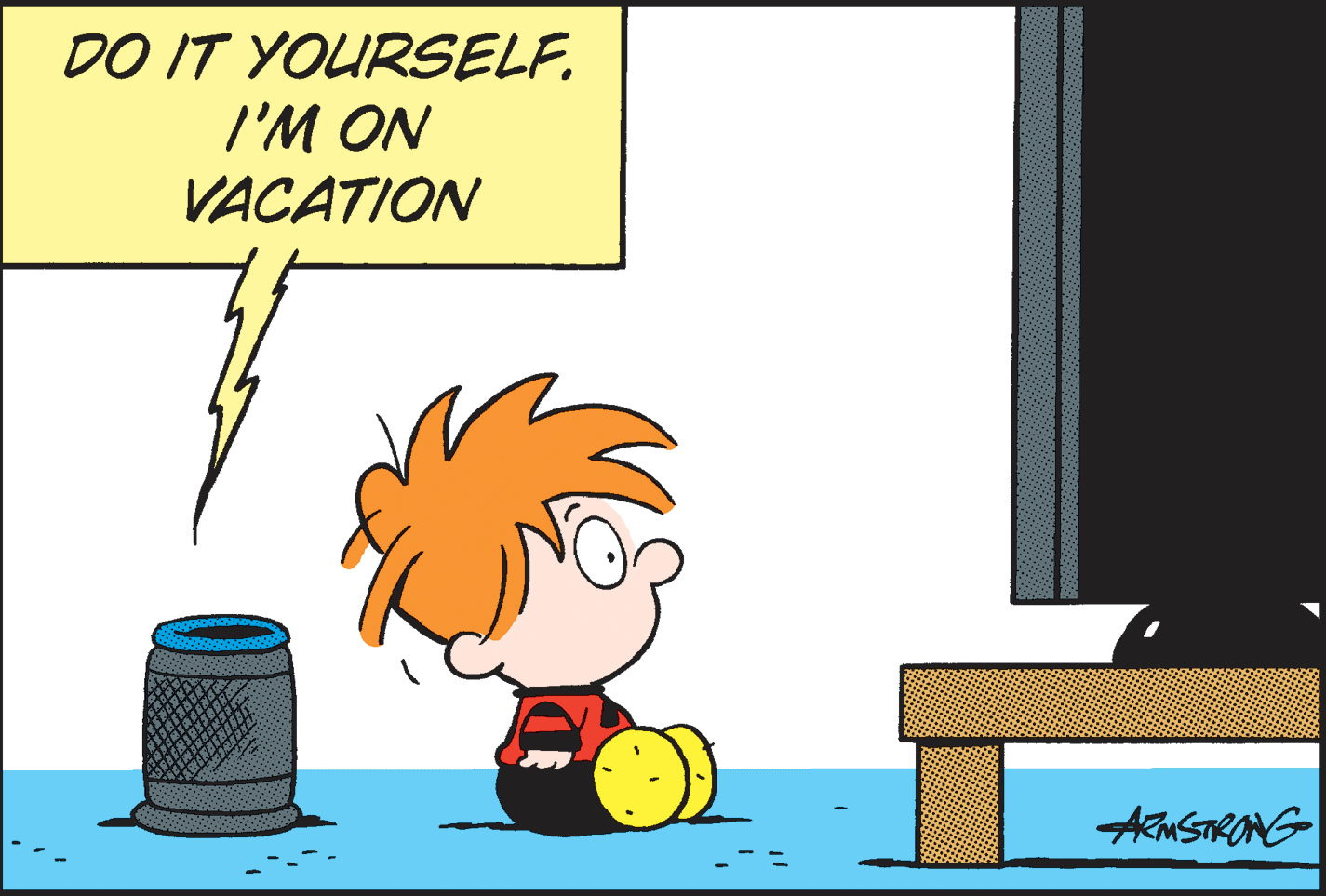 Water OCR: DO IT YOURSELF. I'M ON VACATION AMSTRONG DO IT YOURSELF. I'M ON VACATION AMSTRONG