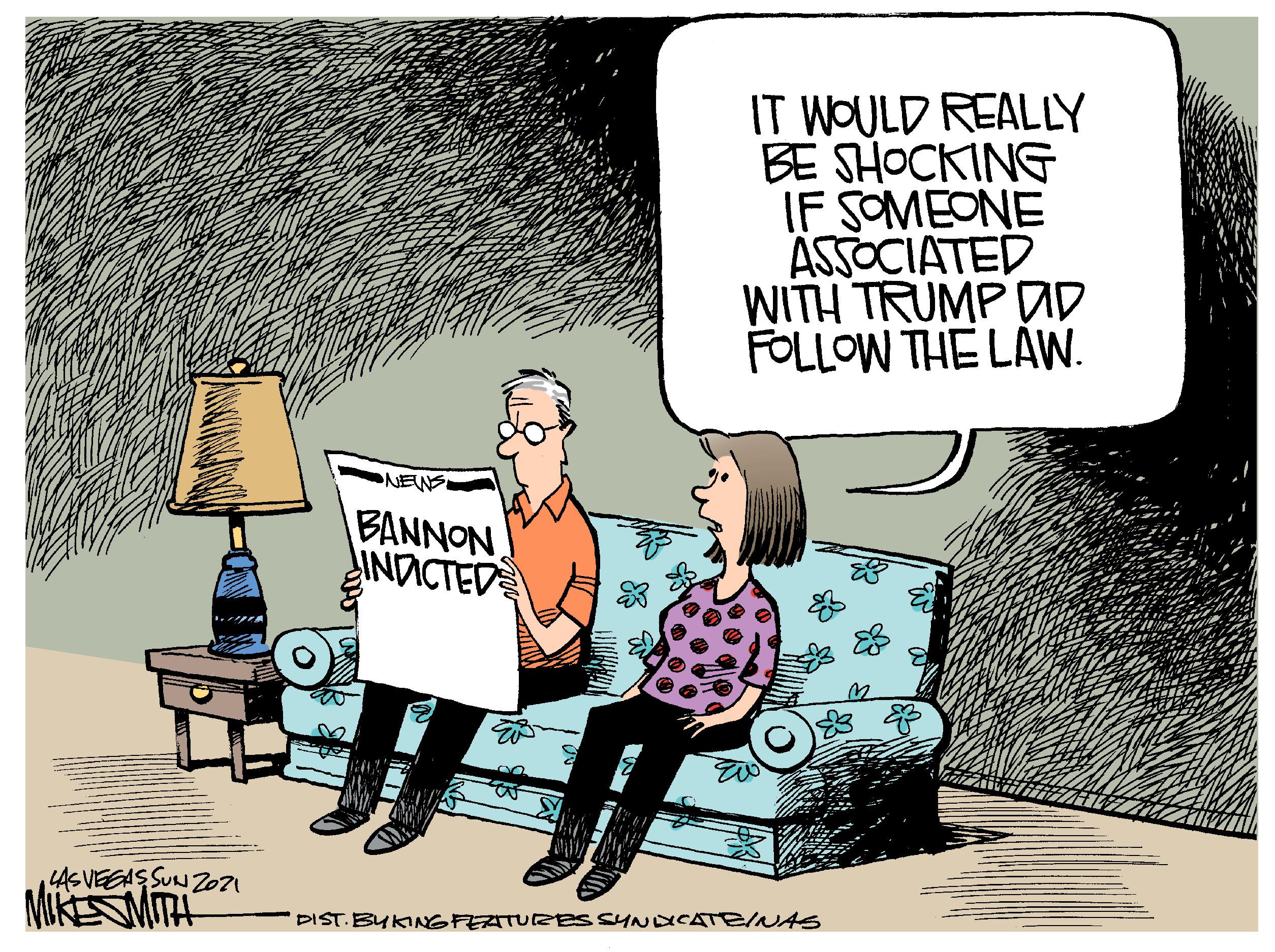 Sharing OCR: IT WOULD REALLY BE SHOCKING IF SOMEONE ÄSSOCIATED WITH TRUMP DD FOLLOW THE LAW. NEWS BANNON INDICTED 4SVEEASSUN Z071 M ? DIST. BUKINGFEATURES SYNICATENAS IT WOULD REALLY BE SHOCKING IF SOMEONE ÄSSOCIATED WITH TRUMP DD FOLLOW THE LAW. NEWS BANNON INDICTED 4SVEEASSUN Z071 M ? DIST. BUKINGFEATURES SYNICATENAS