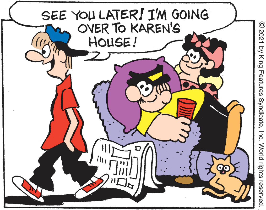 Gesture OCR: SEE YOU LATER! I'M GOING OVER TO KAREN'S HOUSE! © 2021 by King Features SyndicateInc. World rights reserved. SEE YOU LATER! I'M GOING OVER TO KAREN'S HOUSE! © 2021 by King Features SyndicateInc. World rights reserved.