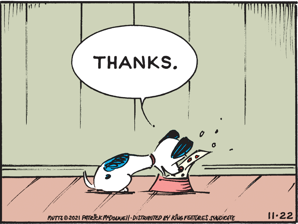 Parallel OCR: THANKS. MUTTS O2021 PATRICK MDONNEII.DISTRIBUTED BY KiS FEATORES SYNDCATE I1.22 THANKS. MUTTS O2021 PATRICK MDONNEII.DISTRIBUTED BY KiS FEATORES SYNDCATE I1.22