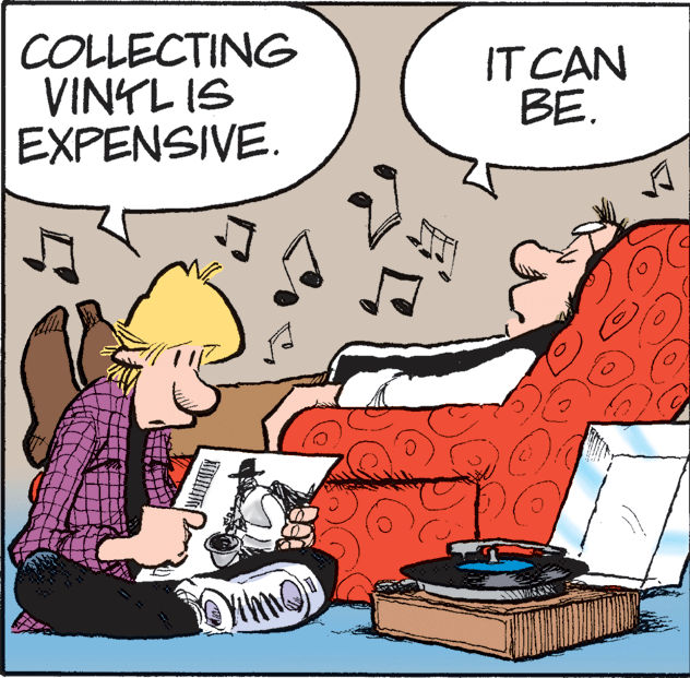 Adaptation OCR: COLLECTING VINYL IS EXPENSIVE. IT CAN BE. COLLECTING VINYL IS EXPENSIVE. IT CAN BE.