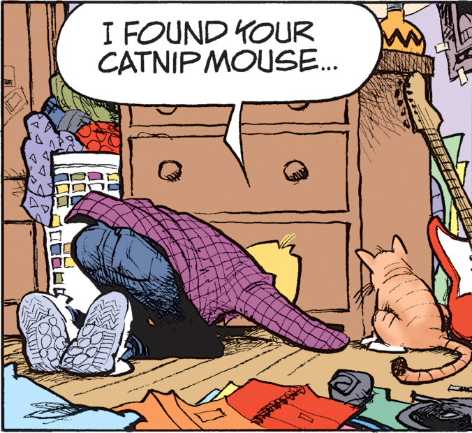 Illustration OCR: I FOUND YOUR CATNIP MOUSE. 4. www I FOUND YOUR CATNIP MOUSE. 4. www