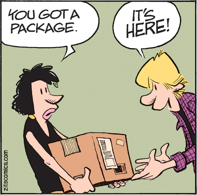 Finger OCR: KOU GOTA PACKAGE. IT'S HERE! zitscomics.com KOU GOTA PACKAGE. IT'S HERE! zitscomics.com