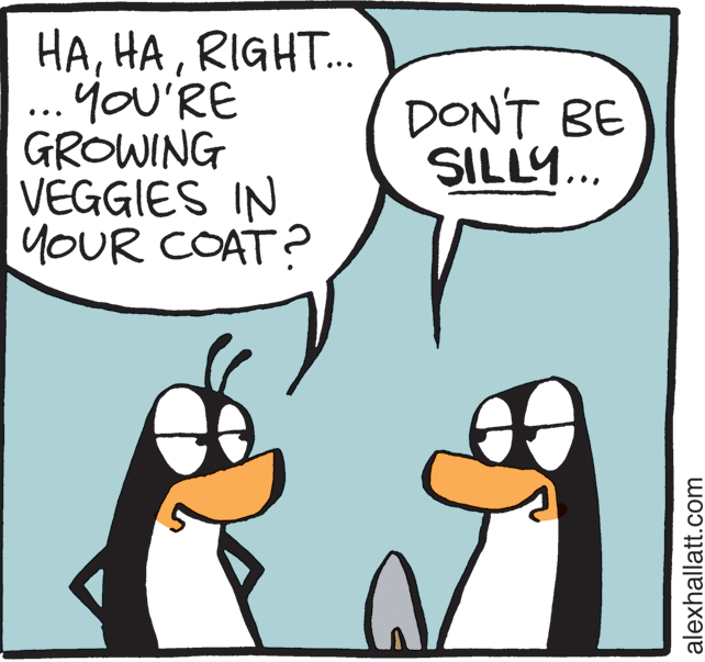 Mammal OCR: ??RIGHT.. yoU'RE GROWING VEGGIES IN YOUR COAT? DON'T BE SILLY... alexhallatt.com ??RIGHT.. yoU'RE GROWING VEGGIES IN YOUR COAT? DON'T BE SILLY... alexhallatt.com