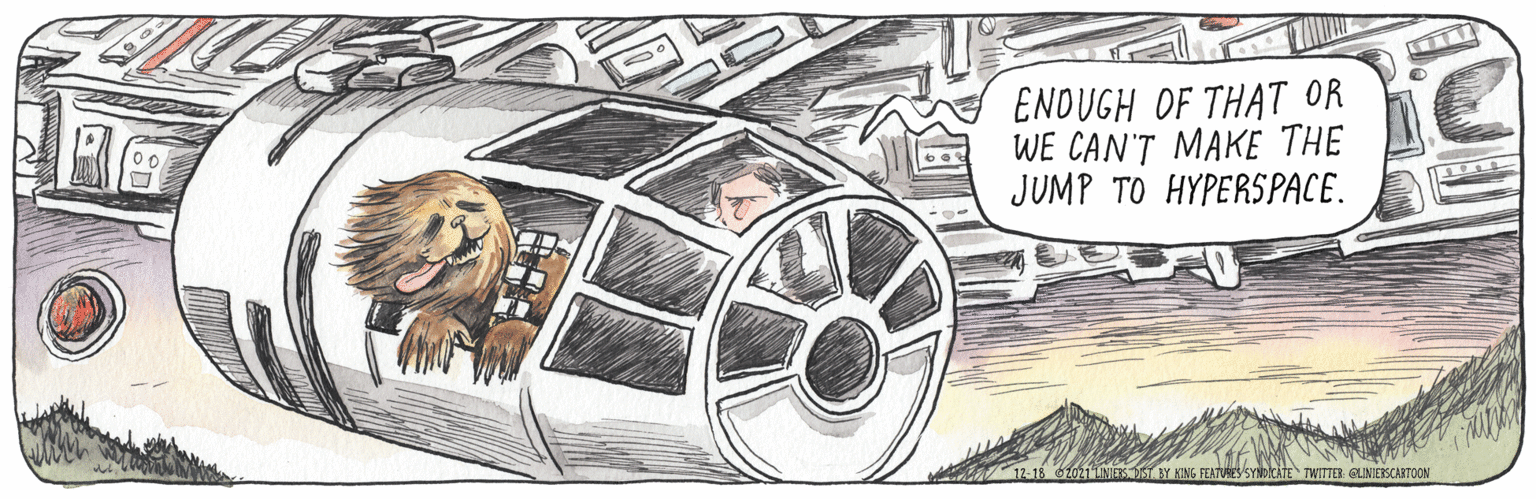 Mode of transport OCR: ENDUGH OF THAT OR WE CAN'T MAKE THE JUMP TO HYPERSPACE. ES'SYNDICATE TWITTER GLINIERSCARTOON ENDUGH OF THAT OR WE CAN'T MAKE THE JUMP TO HYPERSPACE. ES'SYNDICATE TWITTER GLINIERSCARTOON