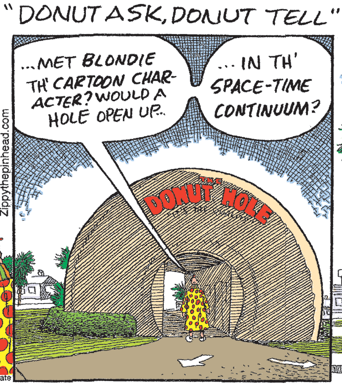 Circle OCR: "DONUT ASKDONUT TELL" 11 ...MET BLONDIE TH CARTOON CHAR- ACTER? WOULD A HOLE OPEN UP. ... IN TH' SPACE-TIME CONTINUUM? .3. ate Zippythepinhead.com "DONUT ASKDONUT TELL" 11 ...MET BLONDIE TH CARTOON CHAR- ACTER? WOULD A HOLE OPEN UP. ... IN TH' SPACE-TIME CONTINUUM? .3. ate Zippythepinhead.com