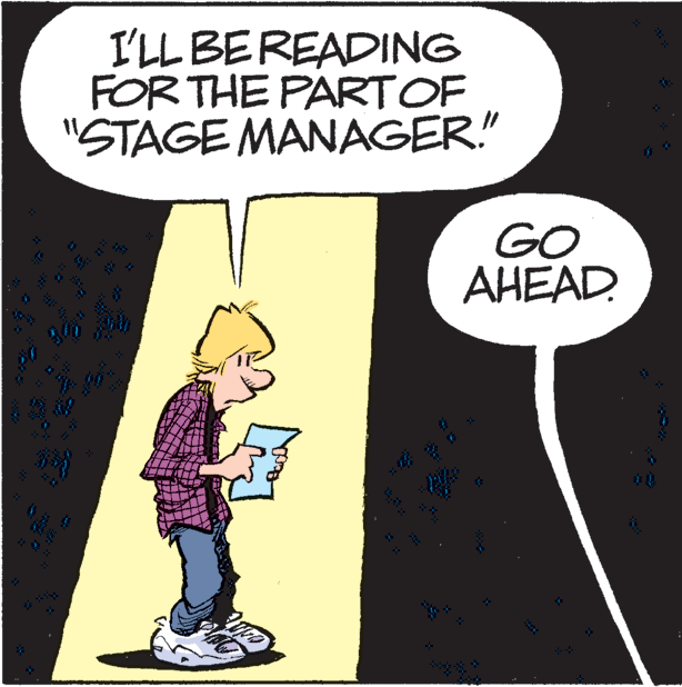 Font OCR: I'LL BEREADING FOR THE PARTOF "STAGE MANAGER." GO AHEAD. I'LL BEREADING FOR THE PARTOF "STAGE MANAGER." GO AHEAD.