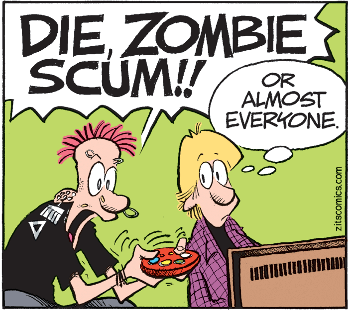 Interaction OCR: DIEZOMBIE SCUM! OR ALMOST EVERYONE. zitscomics.com DIEZOMBIE SCUM! OR ALMOST EVERYONE. zitscomics.com