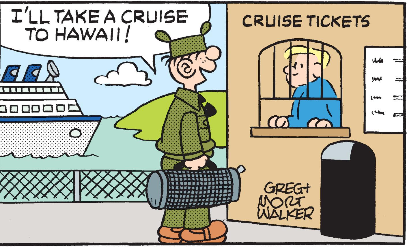 Parallel OCR: I'LL TAKE A CRUISE TO HAWAII! CRUISE TICKETS GREG+ MORT WALKER I'LL TAKE A CRUISE TO HAWAII! CRUISE TICKETS GREG+ MORT WALKER