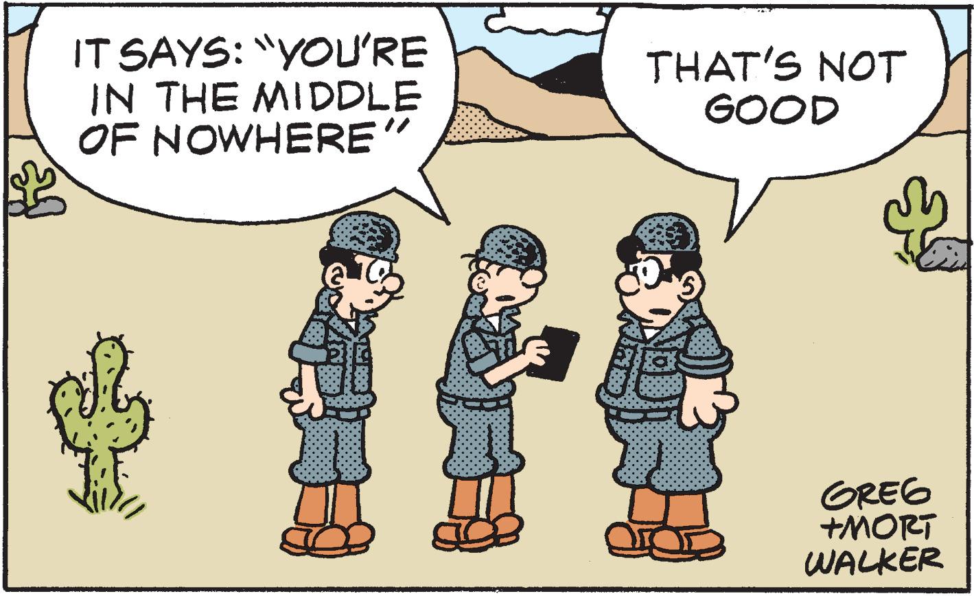 Gesture OCR: IT SAYS: "YOU'RE IN THE MIDDLE OF NOWHERE" THAT'S NOT GOOD GREG +MORT WALKER IT SAYS: "YOU'RE IN THE MIDDLE OF NOWHERE" THAT'S NOT GOOD GREG +MORT WALKER
