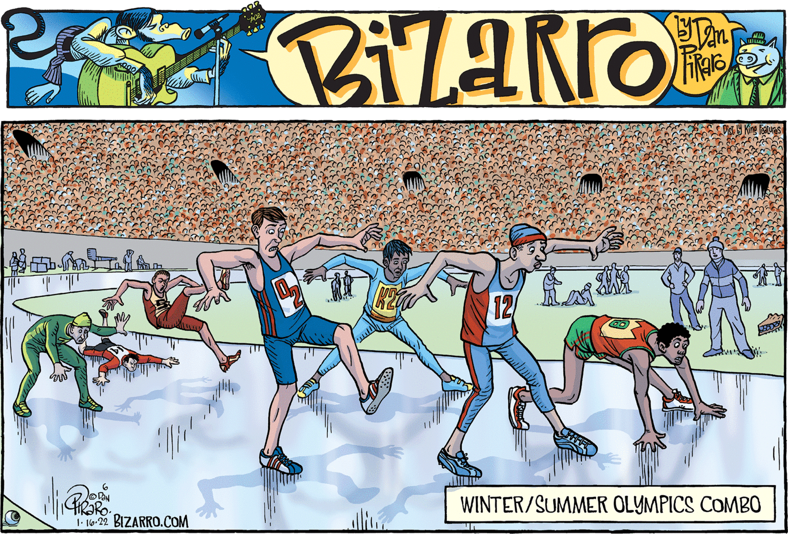 Graphics OCR: 12 WINTER/SUMMER OLYMPICS COMBO 1-16-22 BIZARRO.COM 12 WINTER/SUMMER OLYMPICS COMBO 1-16-22 BIZARRO.COM