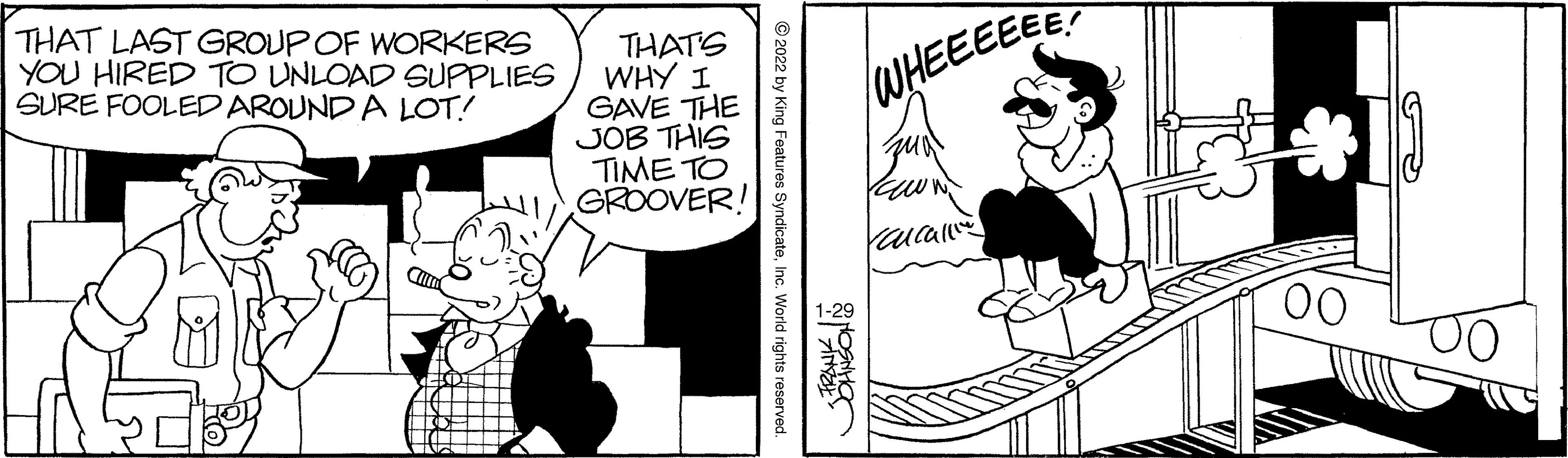 Handwriting OCR: THAT LAST GROUP OF WORKERS YOU HIRED TO UNLOAD SUPPLIES SURE FOOLED AROUND A LOT! THATS WHY I GAVE THE JOB THIS TIME TO GROOVER! WHEEEEE! 1-29 THAT LAST GROUP OF WORKERS YOU HIRED TO UNLOAD SUPPLIES SURE FOOLED AROUND A LOT! THATS WHY I GAVE THE JOB THIS TIME TO GROOVER! WHEEEEE! 1-29