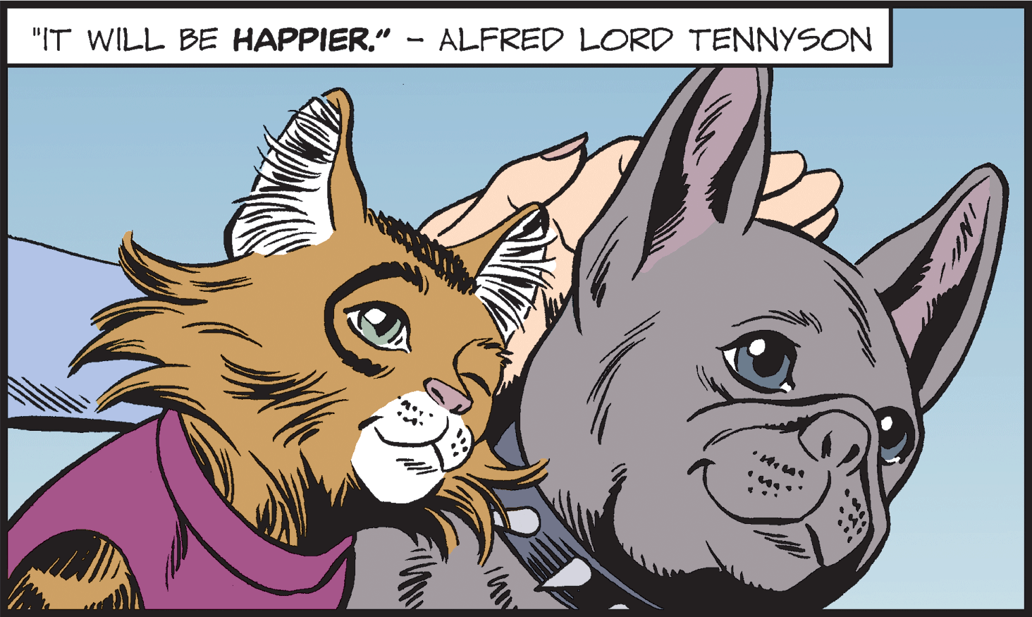 Illustration OCR: "IT WILL BE HAPPIER." ALFRED LORD TENNYSON INW "IT WILL BE HAPPIER." ALFRED LORD TENNYSON INW