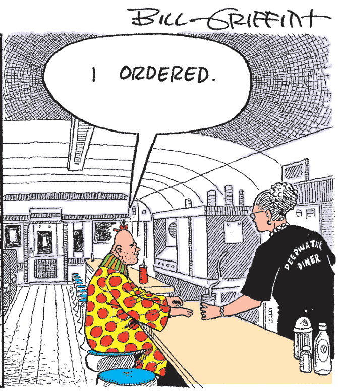 Organism OCR: BILL-GRIFFInt ! OIZDERED. PEE PWATH DINER ? BILL-GRIFFInt ! OIZDERED. PEE PWATH DINER ?