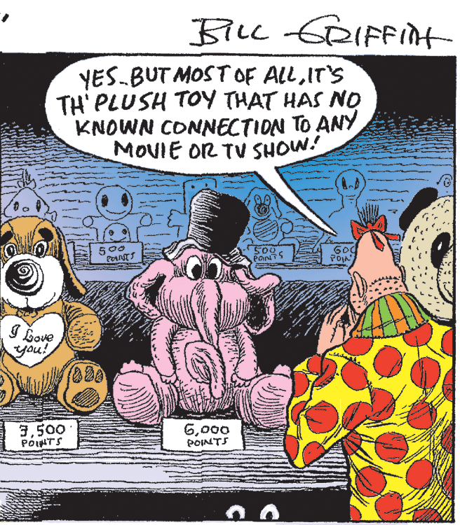 Fictional character OCR: YES.BUT MOST OF ALLIT'S TH' PLUSH TOY THAT HAS NO KNOWN CONNECTION TO ANY MOVIE OR TV SHOW! 500 S00 PaNTS POIA' I Bove you! 3500 POTS 6000 POINTS YES.BUT MOST OF ALLIT'S TH' PLUSH TOY THAT HAS NO KNOWN CONNECTION TO ANY MOVIE OR TV SHOW! 500 S00 PaNTS POIA' I Bove you! 3500 POTS 6000 POINTS