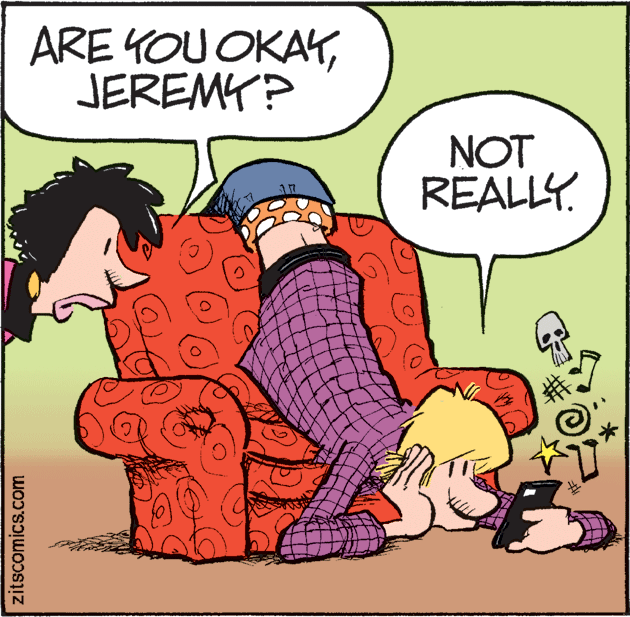 Line OCR: ARE YOU OKAKJEREMY? NOT REALLY. zitscomics.com ARE YOU OKAKJEREMY? NOT REALLY. zitscomics.com