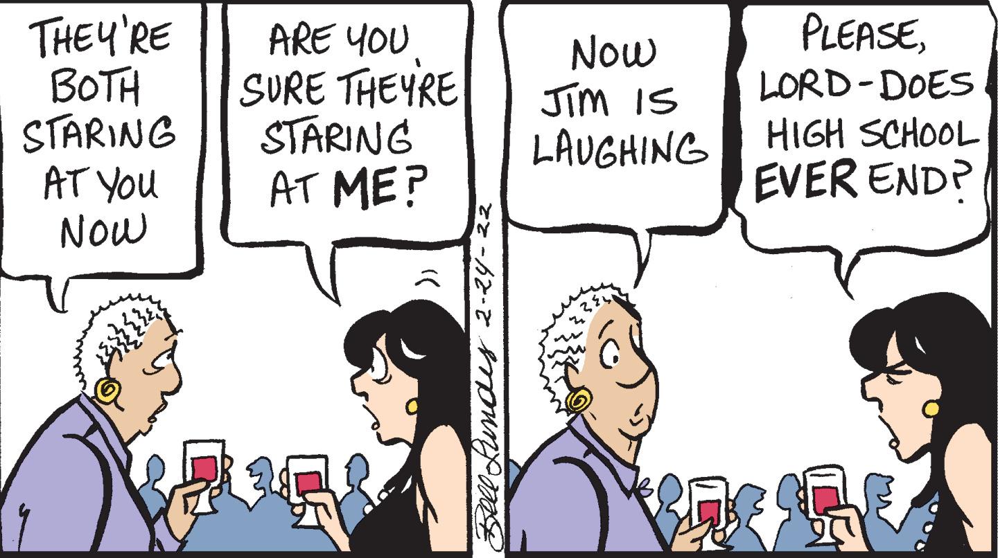 Happy OCR: THEY'RE BOTH STARING AT You NOw PLEASEARE YOU SURE THEYRE STARING AT ME? Now Jim IS LAUGHING LORD-DOES HIGH SCHOOL EVER END? Belldumds 2-29-22 THEY'RE BOTH STARING AT You NOw PLEASEARE YOU SURE THEYRE STARING AT ME? Now Jim IS LAUGHING LORD-DOES HIGH SCHOOL EVER END? Belldumds 2-29-22