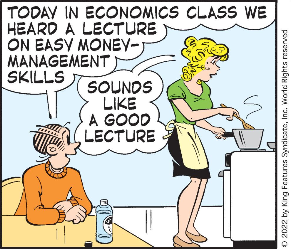 Font OCR: TODAV IN ECONOMICS CLASS WE HEARD A LECTURE ON EASY MONEY- MANAGEMENT SKILLS SOUNDS LIKE A GOOD LECTURE © 2022 by King Features SyndicateInc. World Rights reserved TODAV IN ECONOMICS CLASS WE HEARD A LECTURE ON EASY MONEY- MANAGEMENT SKILLS SOUNDS LIKE A GOOD LECTURE © 2022 by King Features SyndicateInc. World Rights reserved
