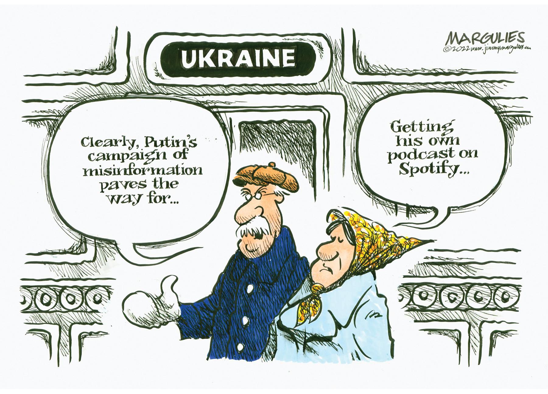 Parallel OCR: MARGULIES UKRAINE Getting ClearlyPutin's campaign of his own podcast on Spotify. misinformation paves the way for. MARGULIES UKRAINE Getting ClearlyPutin's campaign of his own podcast on Spotify. misinformation paves the way for.