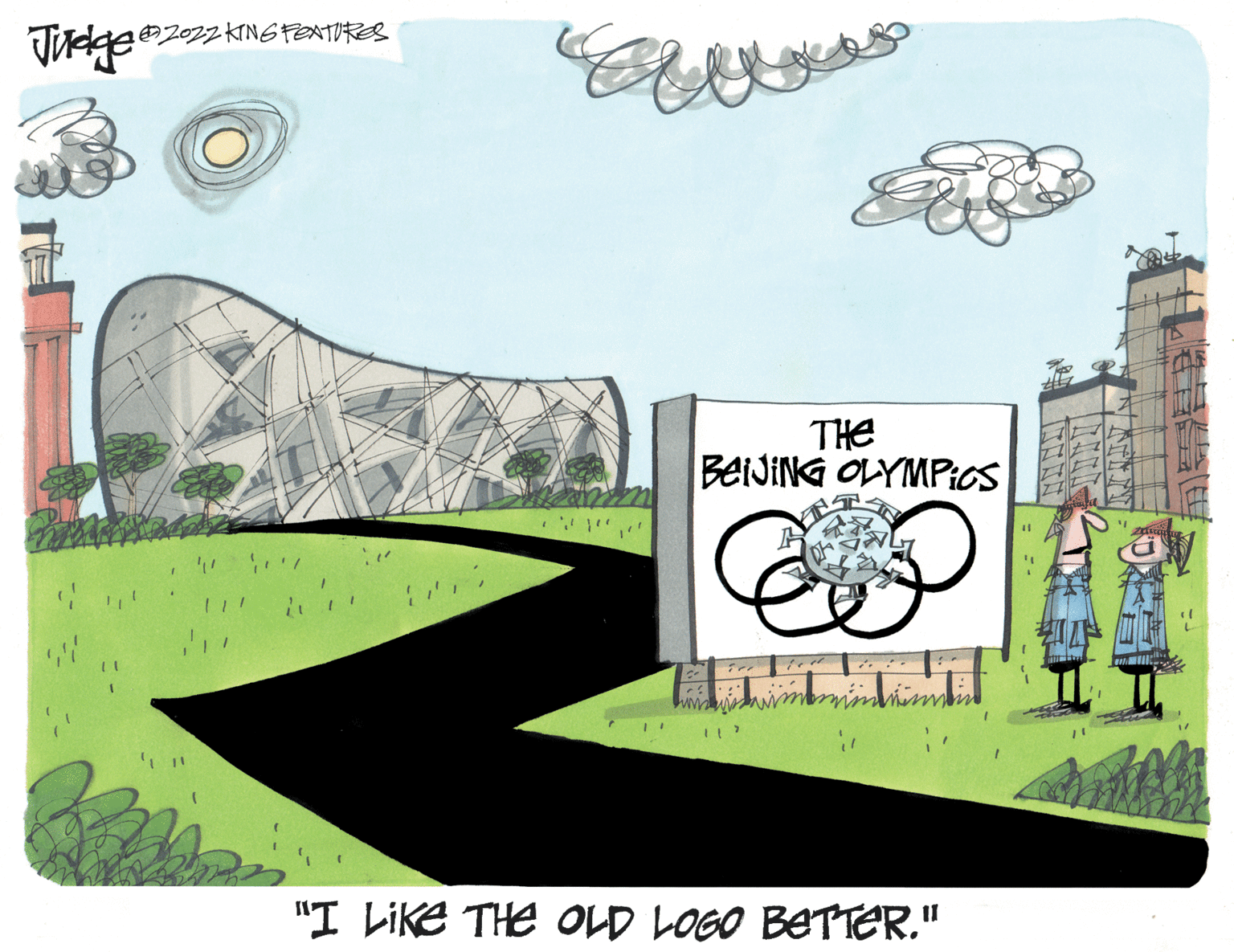 Grass OCR: 2022 KINGPEATURES THE BEIJING OLYMPIOS "I LIKE THE OLD LOGO BETTER." 2022 KINGPEATURES THE BEIJING OLYMPIOS "I LIKE THE OLD LOGO BETTER."