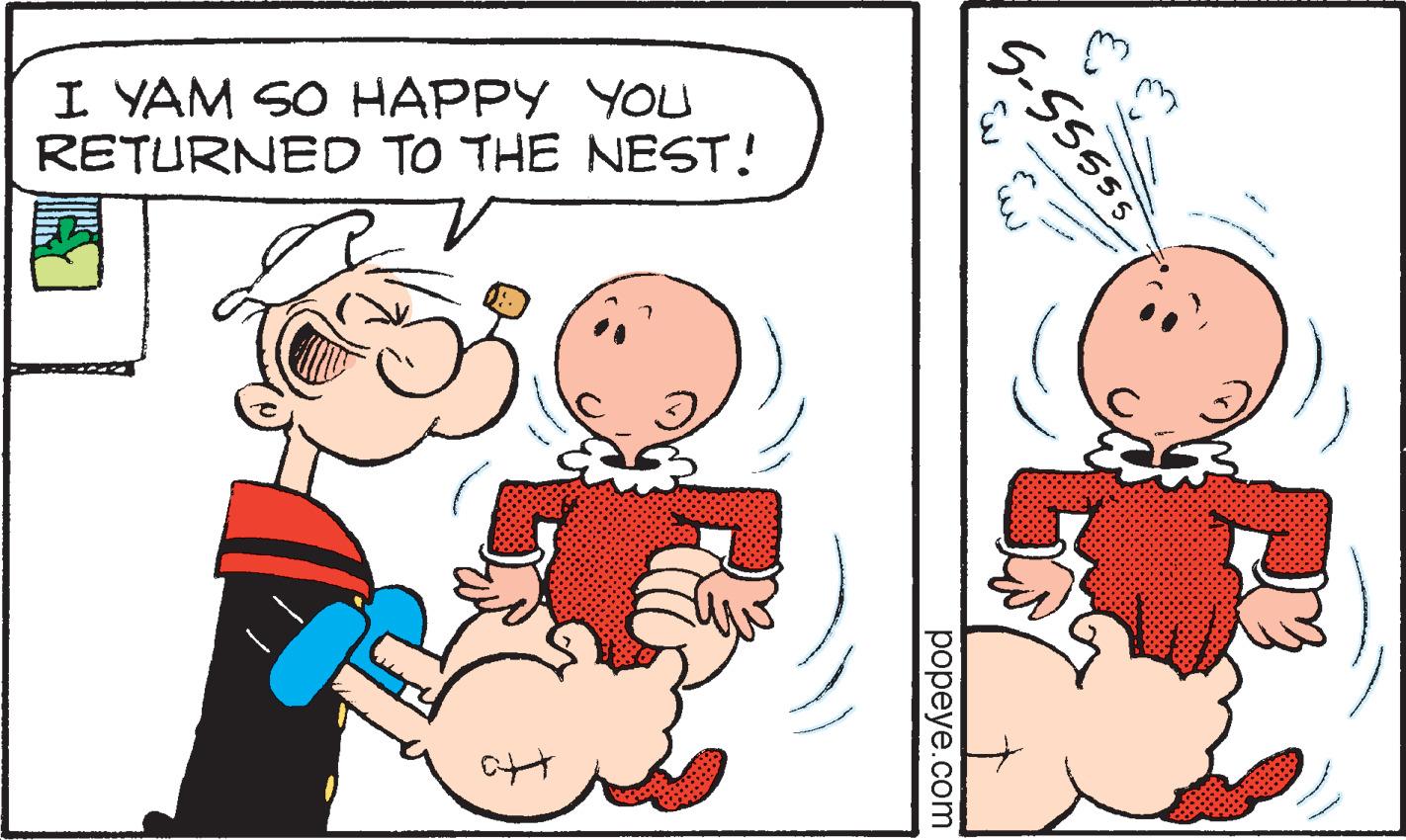 Font OCR: I YAM SO HAPPY YOU RETURNED TO THE NEST! S-S5555 popeye.com I YAM SO HAPPY YOU RETURNED TO THE NEST! S-S5555 popeye.com